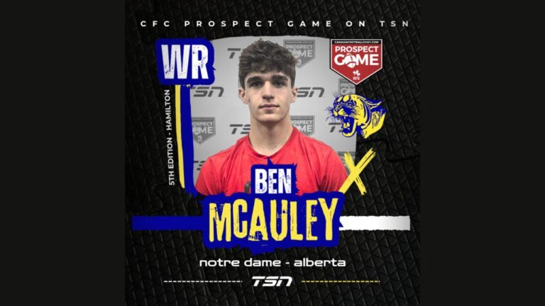 CFL Prospect Ben McAuley from Notre Dame in Red Deer. (Supplied, Red Deer Catholic Regional Schools)