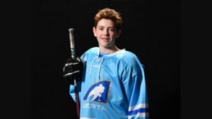Jaxon Jaffray on Team Alberta Blue at Hockey Alberta's 2025 Alberta Cup. (hockeyalberta.ca)