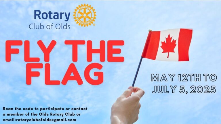 Fly the Flag fundraiser for Rotary Club of Olds. (Supplied, Rotary Club of Olds)