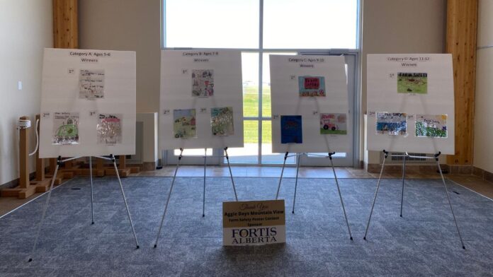 MVC Farm Safety posters on display at the county's main office (Ethan Montague, MyMountainViewNow staff)