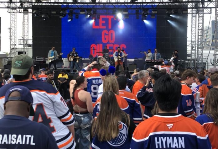 The Arkells perform in Edmonton ahead of Game 1 of the Stanley Cup Final on June 4, 2025. (Galen Hartviksen, mymountainviewnow,com staff)