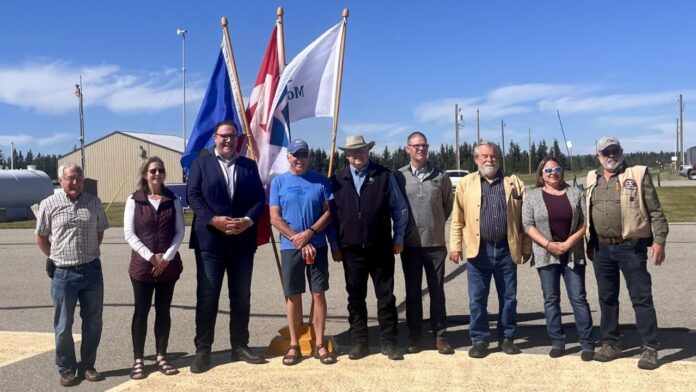 Sundre Airport STIP funding announcement on June 30, 2025. (Supplied, Mountain View County)