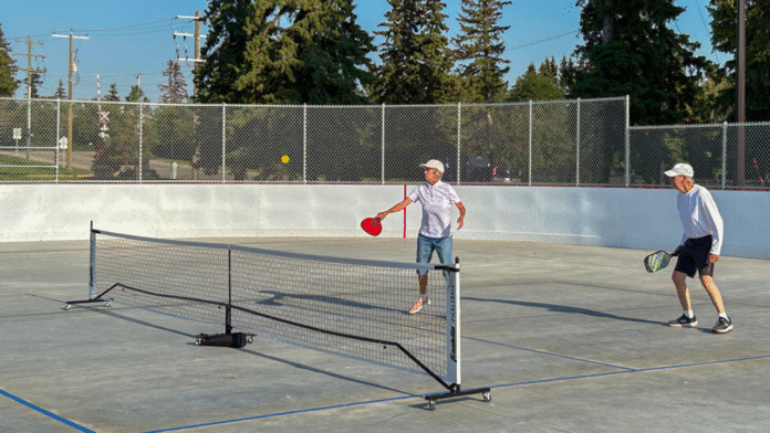 Local pickleball players enjoy Olds Pickleball Club courts (photo via of the Town Of Olds)