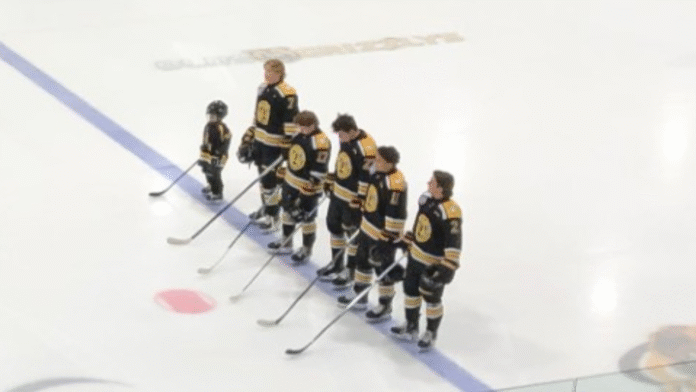 Jordin St. Louis (#11) was part of the starting line up for his first ever home Alberta Junior Hockey League regular season game as a member of the Olds Grizzlys on September 26, 2025. (Galen Hartviksen, mymountainviewnow.com staff)