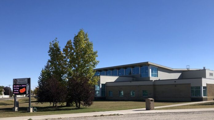 Didsbury High School on October 3, 2025 - potentially the last day of classes before a looming teachers' strike. (Galen Hartviksen, mymountainviewnow.com staff)