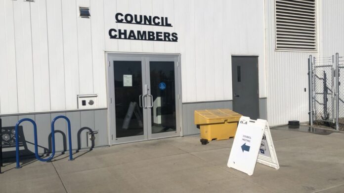 Town of Olds Council Chambers at the Olds Municipal Centre on 70th Avenue. (Galen Hartviksen, mymountainviewnow.com staff)