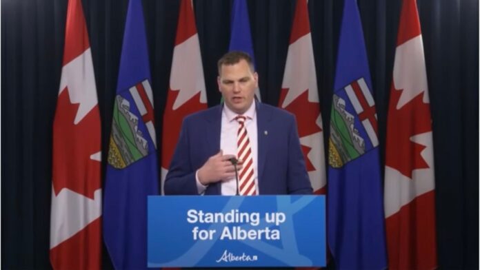 Government House Leader Joseph Schow in Edmonton on December 11, 2025. (Galen Hartviksen, mymountainviewnow.com staff)