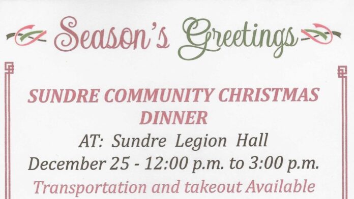 (Supplied, Sundre Community Christmas Dinner)