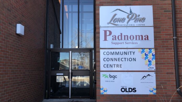 Community Connection Centre entrance at 4911 51st Avenue in Olds. (Galen Hartviksen, mymountainviewnow.com staff)