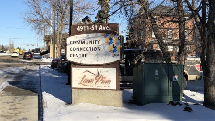 Community Connection Centre sign. (mymountainviewnow.com staff)