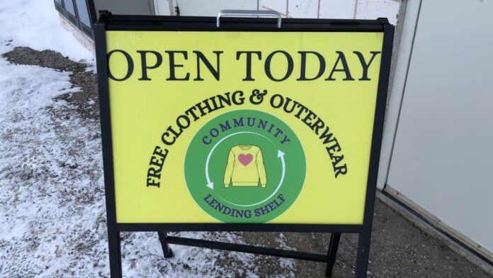 Coats For Everyone in winter 2026 at the Community Lending Shelf on 50th Street in Olds. (Galen Hartviksen, mymountainviewnow.com staff)