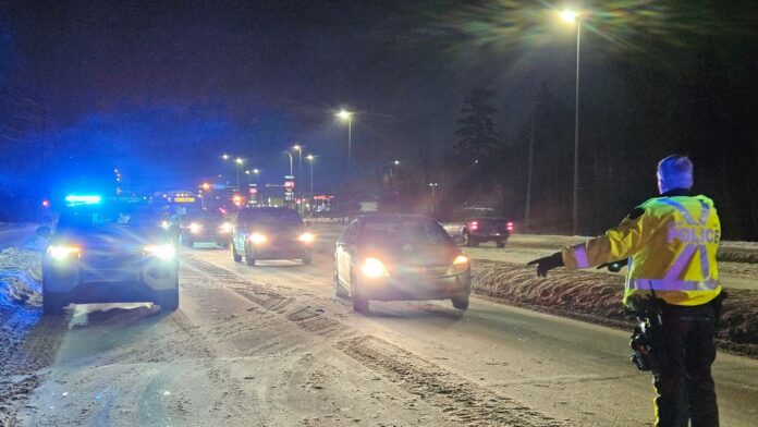 RCMP roadside in winter 2025. (Supplied, Red Deer RCMP)