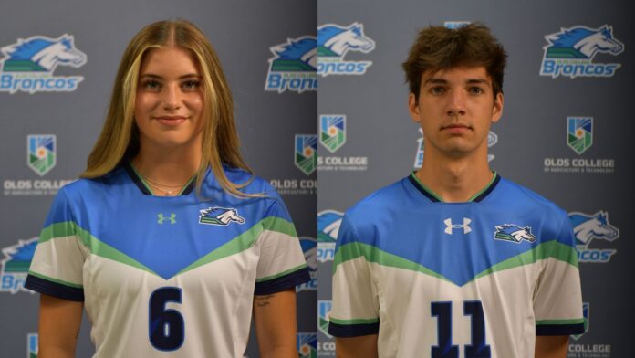 Brynne Smith and Teagan Dadey are the Olds College Broncos athletes of the week for February 2-6, 2026. (Supplied, Olds College Broncos Athletics)