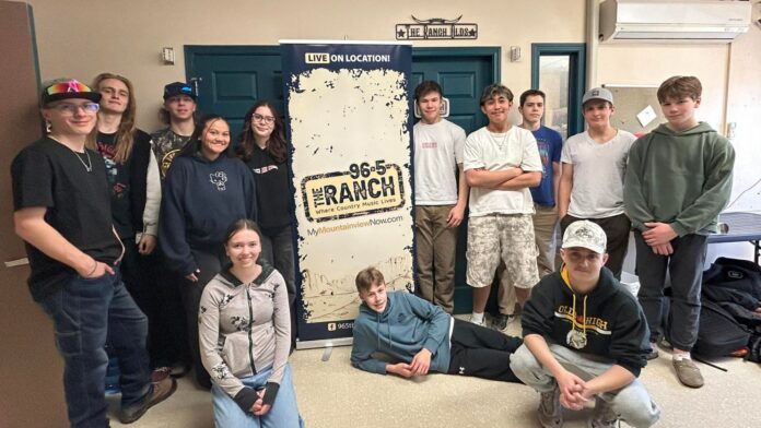Grade 10 internship program students from Ecole Olds High School visit 96.5 The Ranch on April 10, 2026. (mymountainviewnow.com staff)