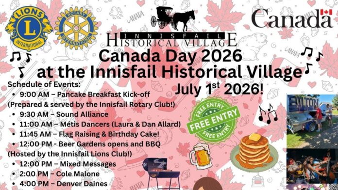 (Supplied, Innisfail Historical Village Canada Day 2026)