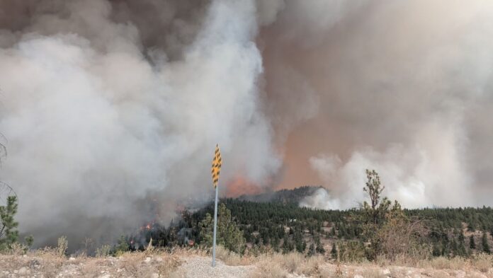 Bald Range 26 K51490 fire behaviour on Aug 7. BC Wildfire Service File Photo