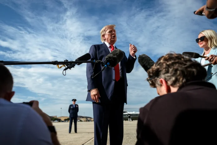 U.S. President Donald Trump addresses the media on Aug. 21, 2026. | White House Photo