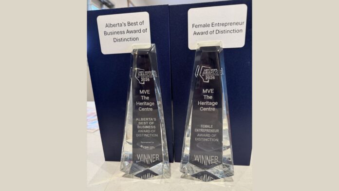 MVE The Heritage Centre wins two Alberta Business Awards of Distinction on September 23, 2026. (Supplied, Debora Rice-Salomons)